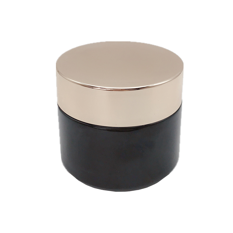 100ml black glass cosmetics jar for face cream and eye cream