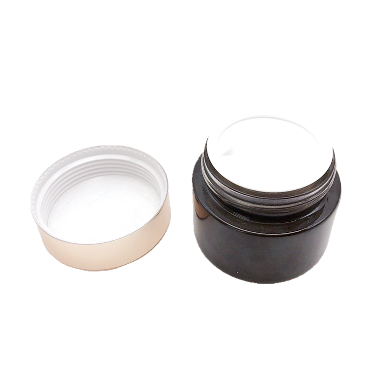 100ml black glass cosmetics jar for face cream and eye cream