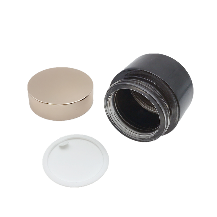 100ml black glass cosmetics jar for face cream and eye cream