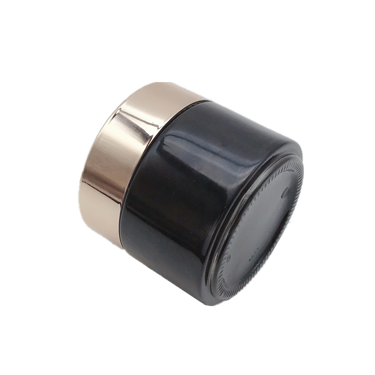 100ml black glass cosmetics jar for face cream and eye cream