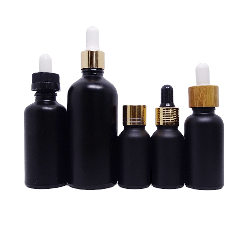 100ml black hair oil serum dropper bottles cosmetic packaging for skin care