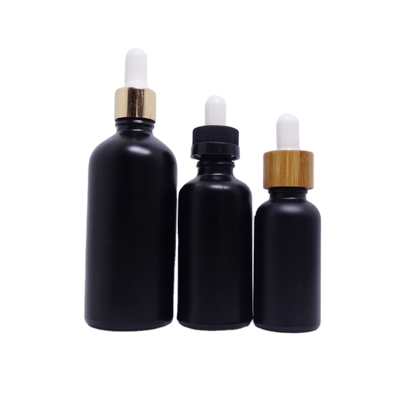100ml black hair oil serum dropper bottles cosmetic packaging for skin care
