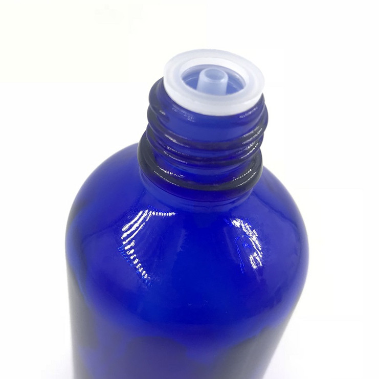 100ml blue essential oil glass bottle with tamper proof cap