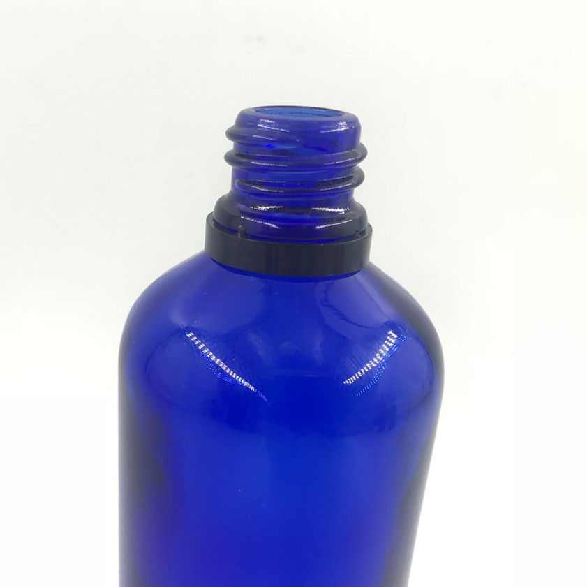 100ml blue essential oil glass bottle with tamper proof cap
