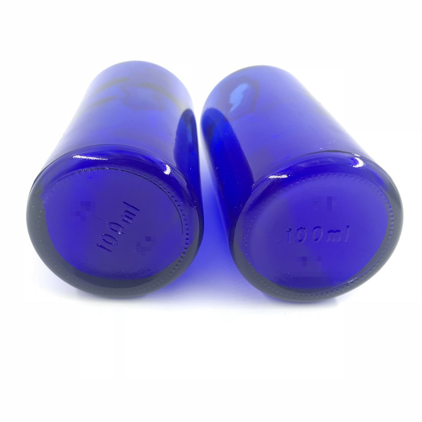 100ml blue essential oil glass bottle with tamper proof cap