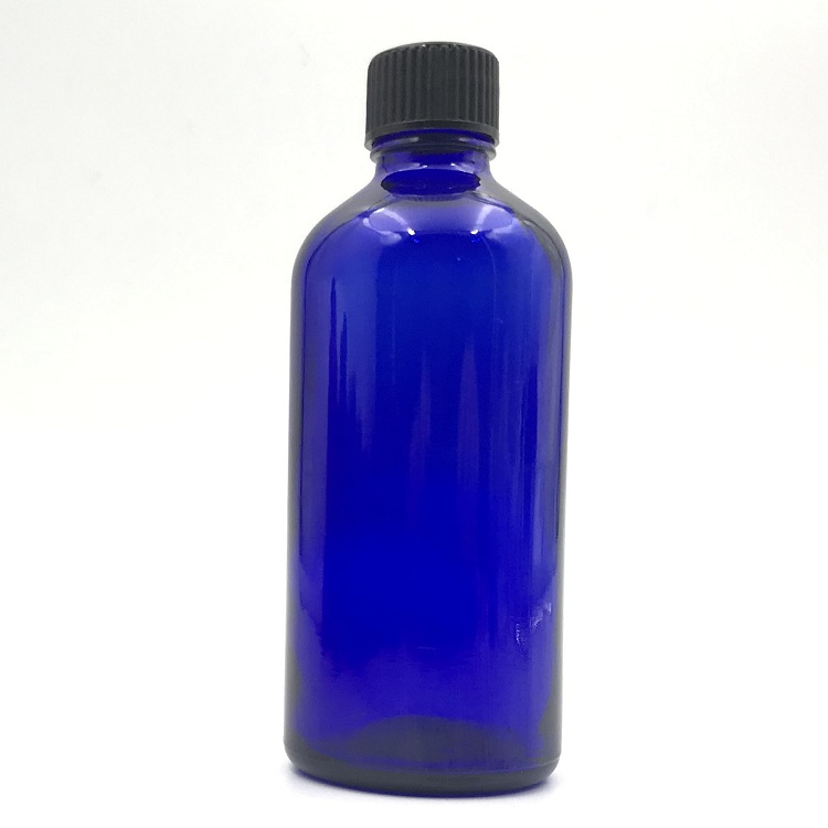 100ml blue glass essential oil for cosmetic dropper bottle packaging