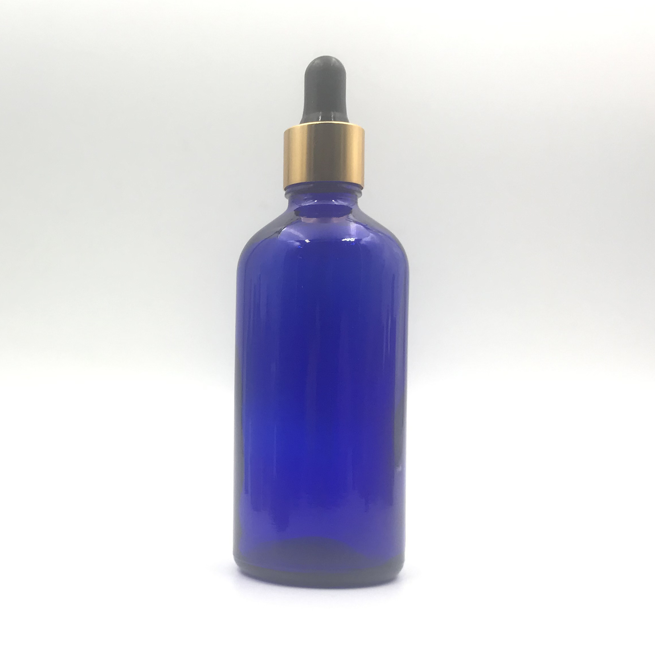 100ml blue glass essential oil for cosmetic dropper bottle packaging