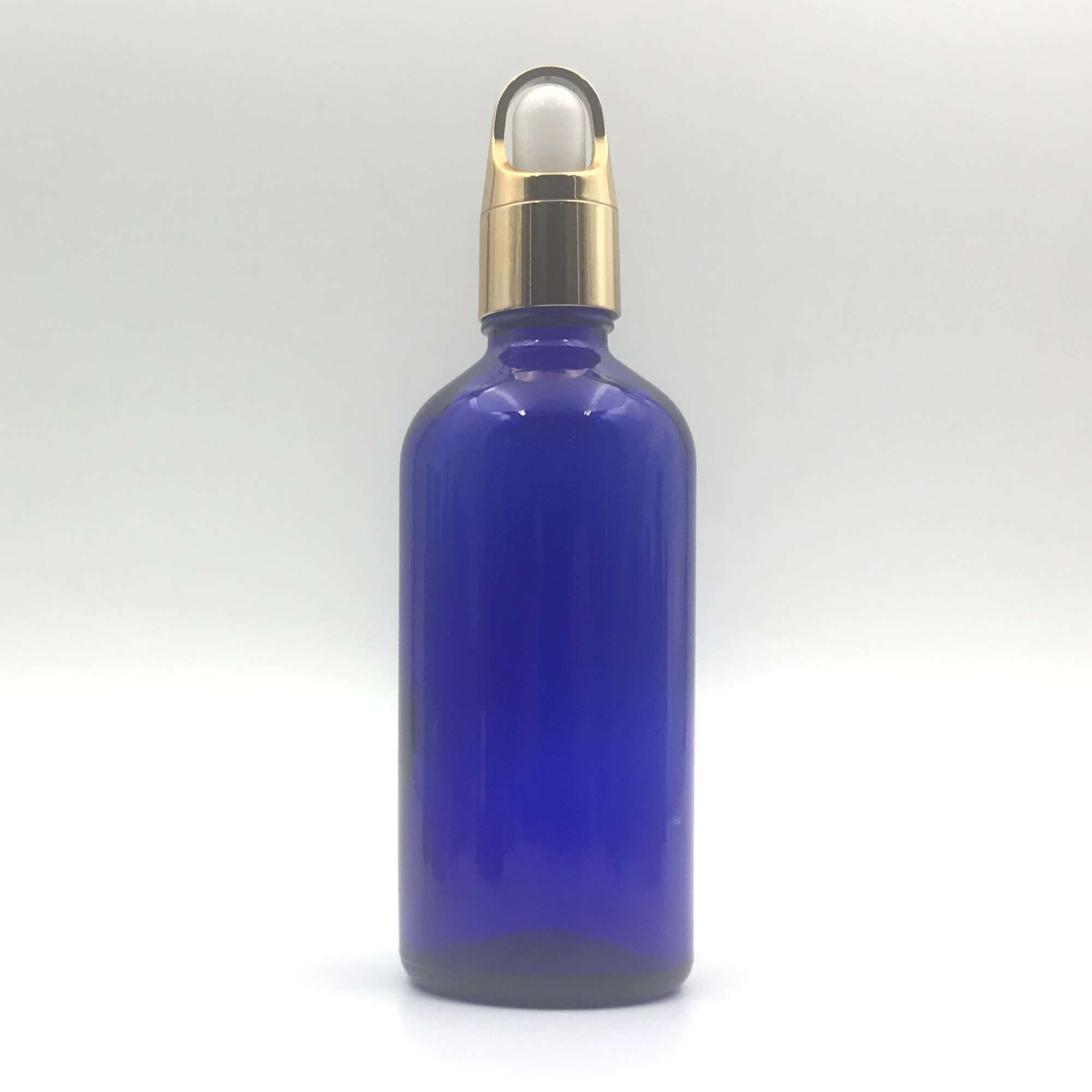 100ml blue glass essential oil for cosmetic dropper bottle packaging