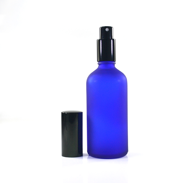 100ml clear amber blue green frosted glass dropper perfume spray bottle with pump cap wholesales