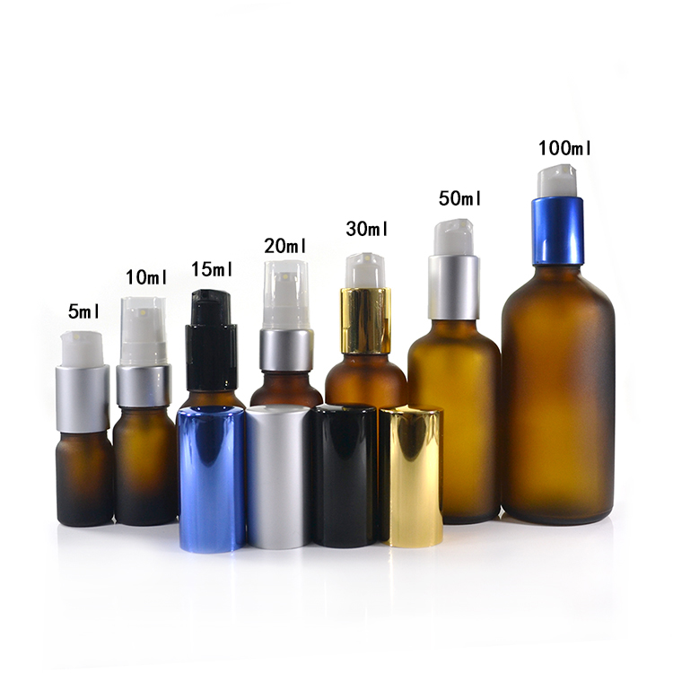 100ml clear amber blue green frosted glass dropper perfume spray bottle with pump cap wholesales