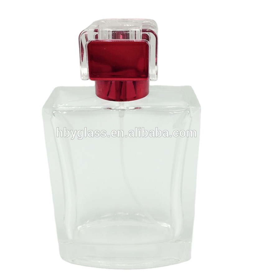 100ml clear essential oil glass perfume bottle with pump sprayer