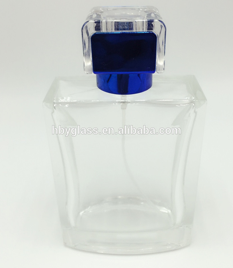 100ml clear essential oil glass perfume bottle with pump sprayer