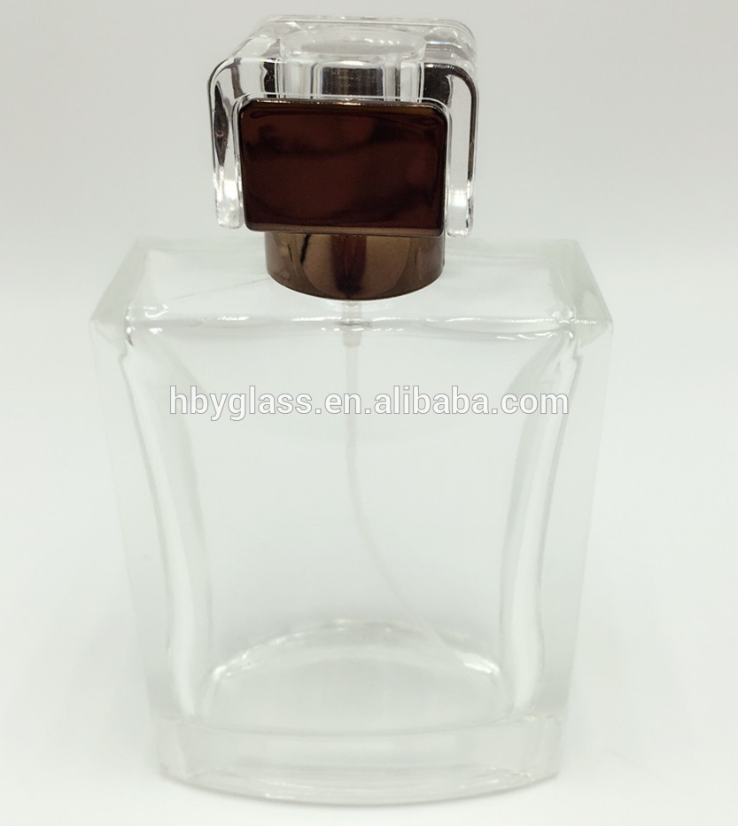 100ml clear essential oil glass perfume bottle with pump sprayer