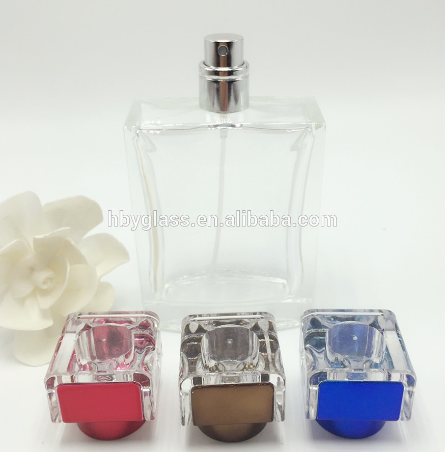 100ml clear essential oil glass perfume bottle with pump sprayer