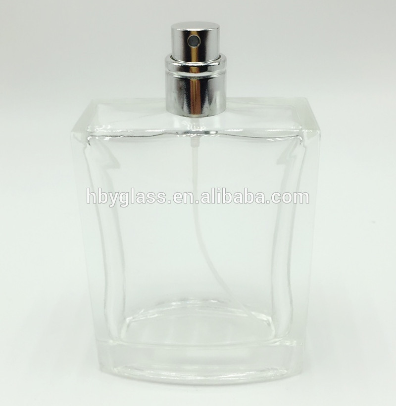 100ml clear essential oil glass perfume bottle with pump sprayer