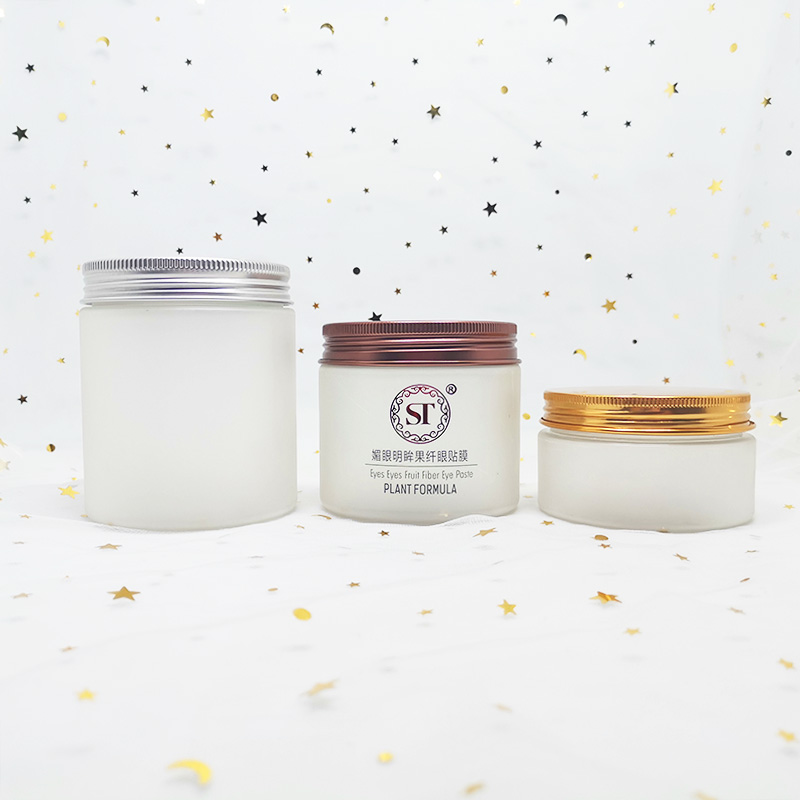 100ml clear frosted cosmetic body scrub jars plastic with white plastic lids