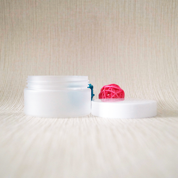 100ml clear frosted cosmetic body scrub jars plastic with white plastic lids