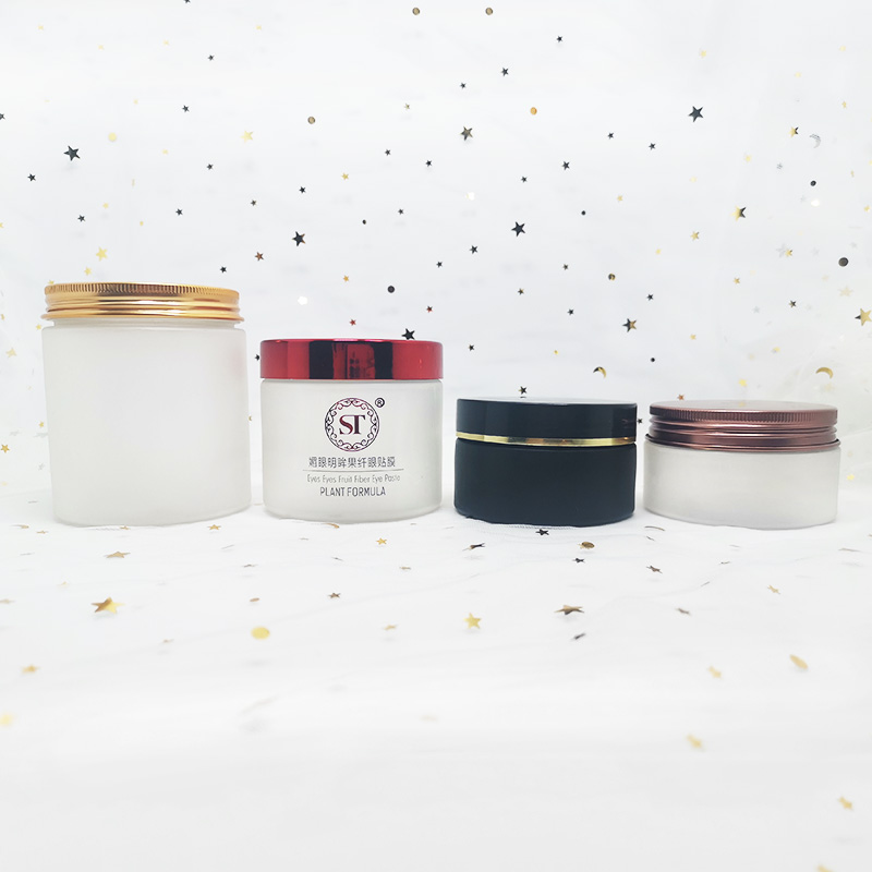 100ml clear frosted cosmetic body scrub jars plastic with white plastic lids