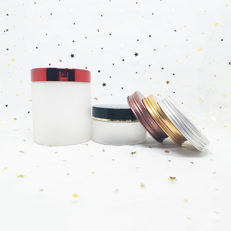 100ml clear frosted cosmetic body scrub jars plastic with white plastic lids