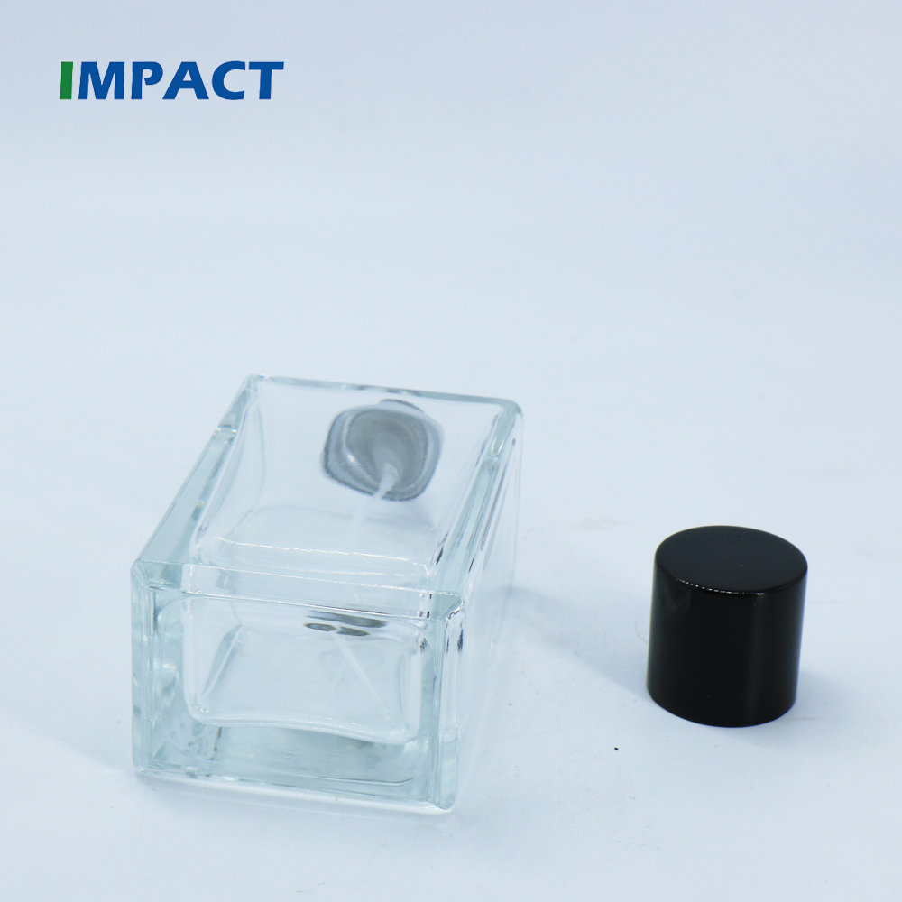 100ml clear glass bottle perfume spray bottles with black pump sprayer