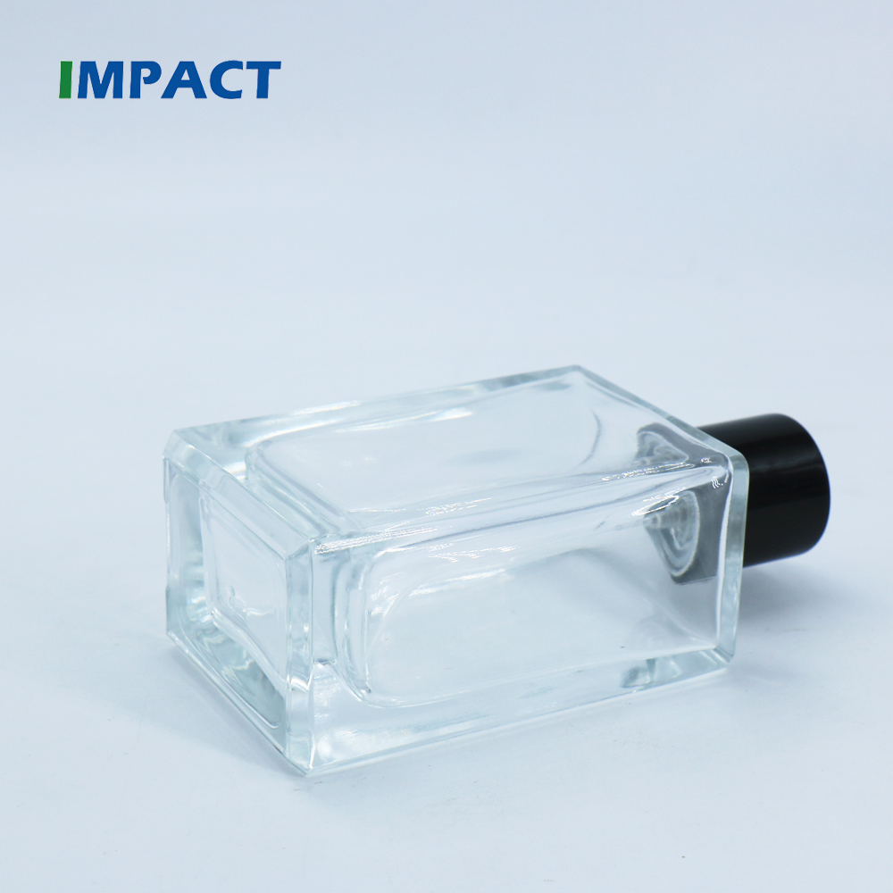 100ml clear glass bottle perfume spray bottles with black pump sprayer