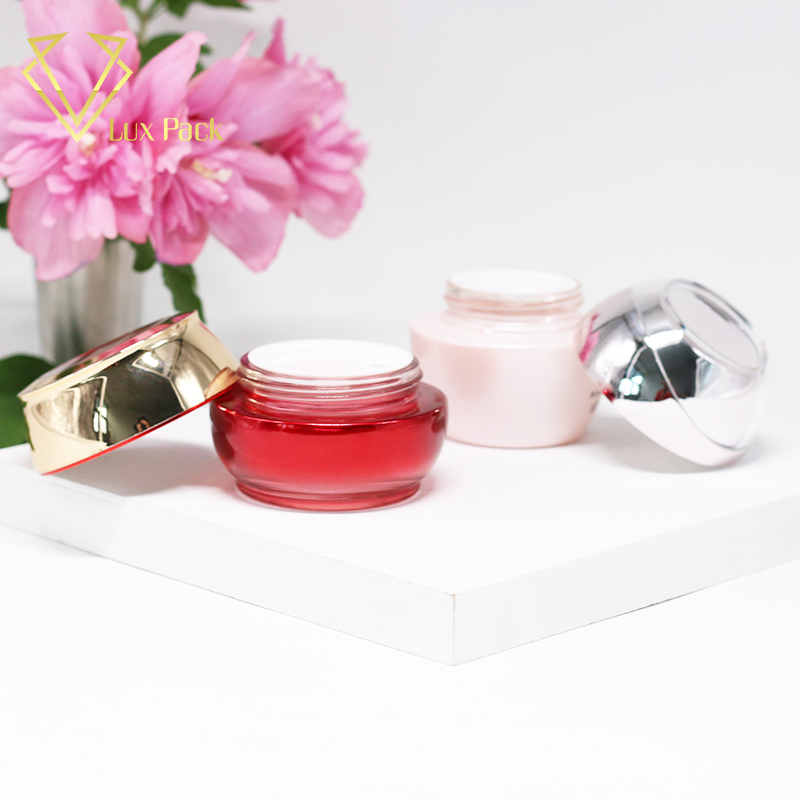 100ml clear glass cosmetic packing bottle with disc top cap for lotion cosmetic