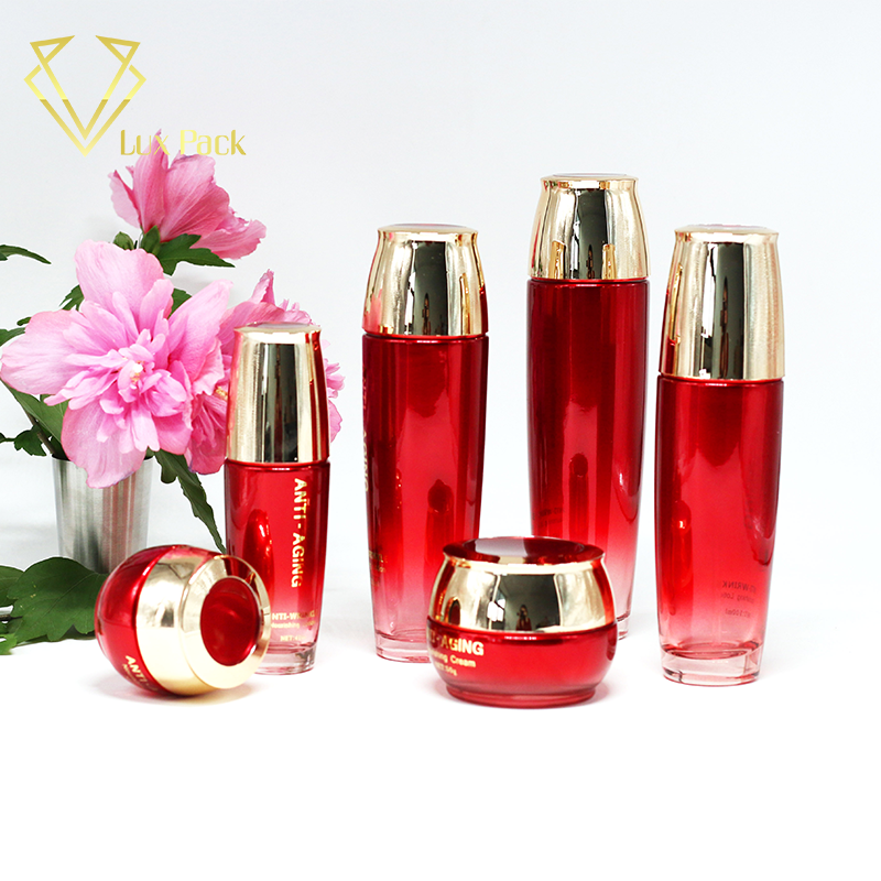 100ml clear glass cosmetic packing bottle with disc top cap for lotion cosmetic