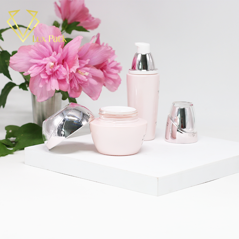 100ml clear glass cosmetic packing bottle with disc top cap for lotion cosmetic