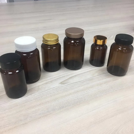 100ml clear glass pill bottle for medicine package