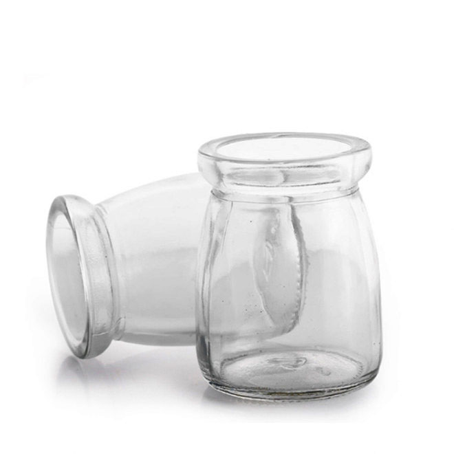 100ml clear pudding jelly baby milk cheese cake glass bottle with plastic lid