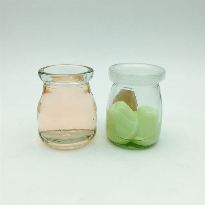 100ml clear pudding jelly baby milk cheese cake glass bottle with plastic lid
