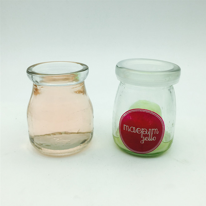 100ml clear pudding jelly baby milk cheese cake glass bottle with plastic lid
