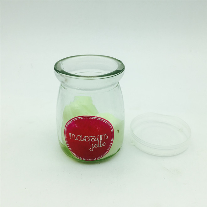 100ml clear pudding jelly baby milk cheese cake glass bottle with plastic lid