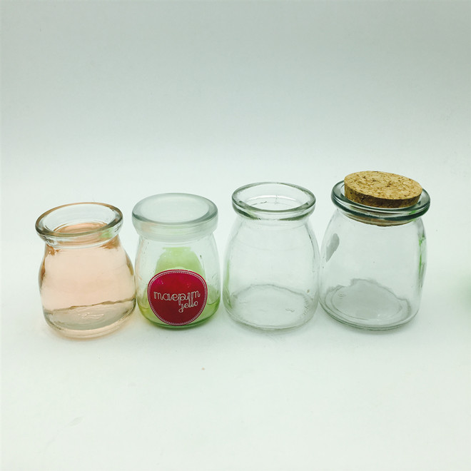 100ml clear pudding jelly baby milk cheese cake glass bottle with plastic lid