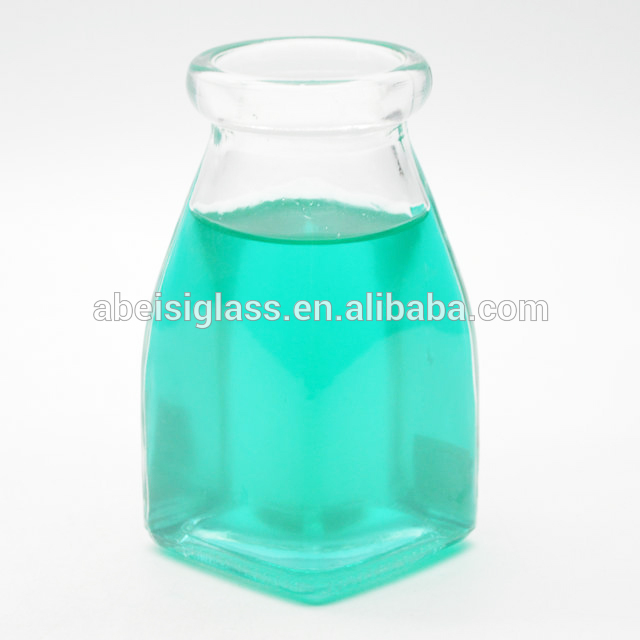 100ml clear square glass jar with plastic lids