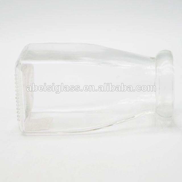 100ml clear square glass jar with plastic lids