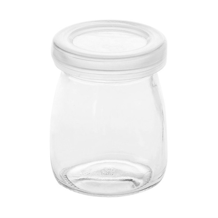 100ml clear/ transparent glass cork lid bottle pudding jar food container