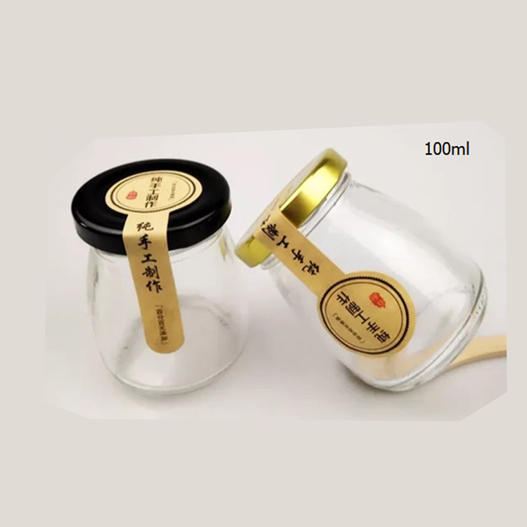 100ml clear/ transparent glass cork lid bottle pudding jar food container