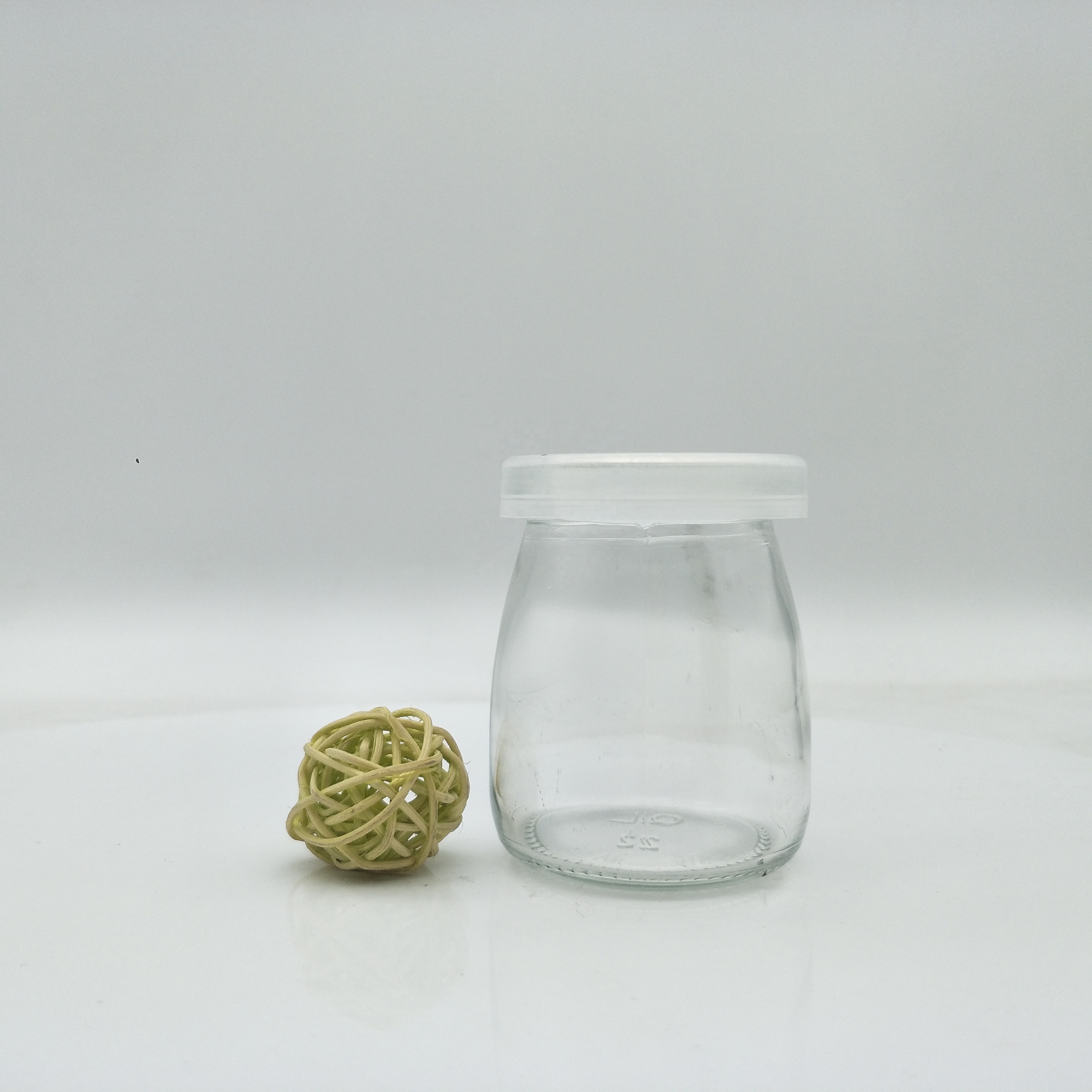100ml clear wide mouth pudding glass jar milk glass bottle