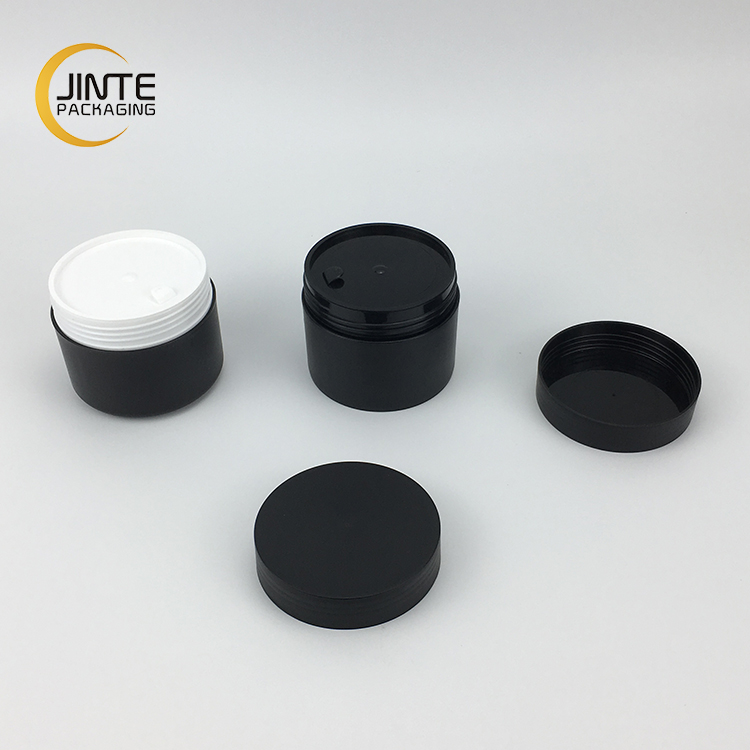 100ml cosmetic packaging matte black empty plastic double wall PP plastic jar for hair wax