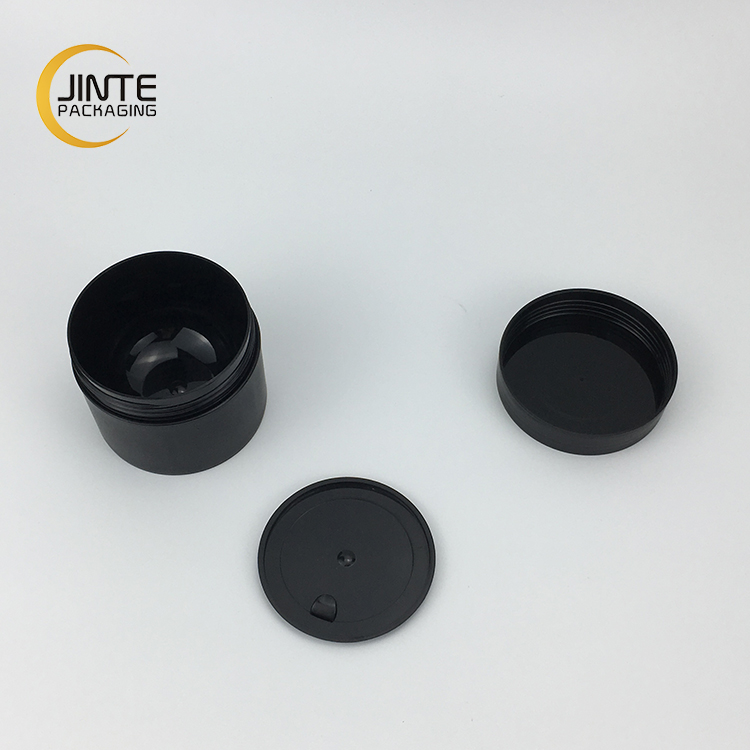 100ml cosmetic packaging matte black empty plastic double wall PP plastic jar for hair wax