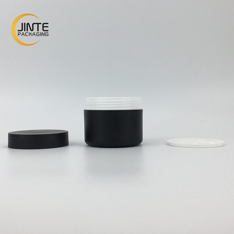 100ml cosmetic packaging matte black empty plastic double wall PP plastic jar for hair wax