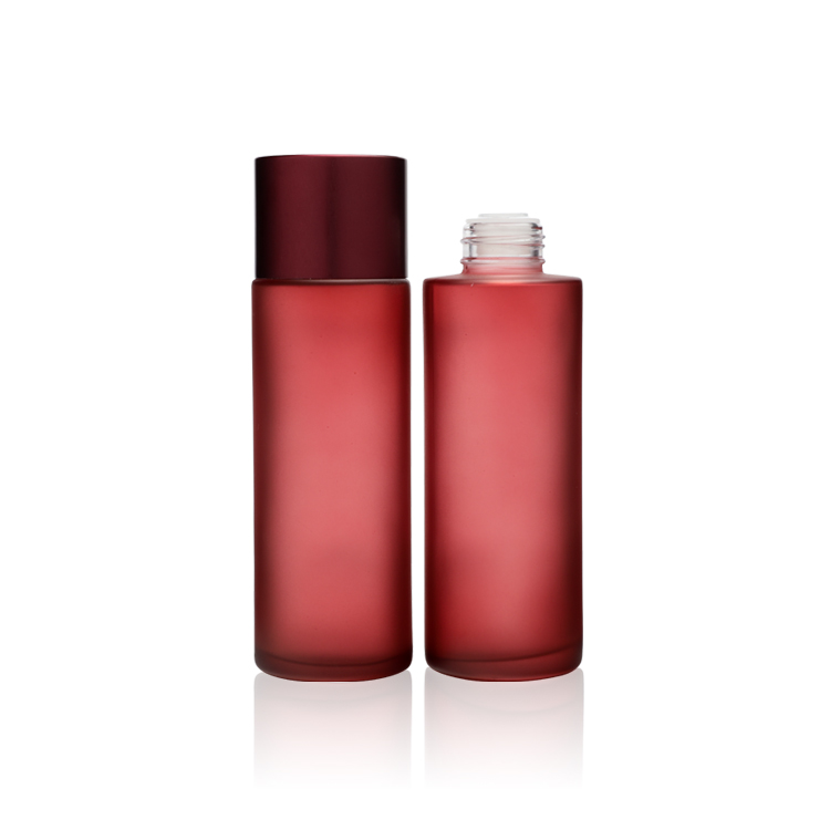 100ml cosmetic round glass lotion serum spray bottle with aluminum gold cap day cream face container