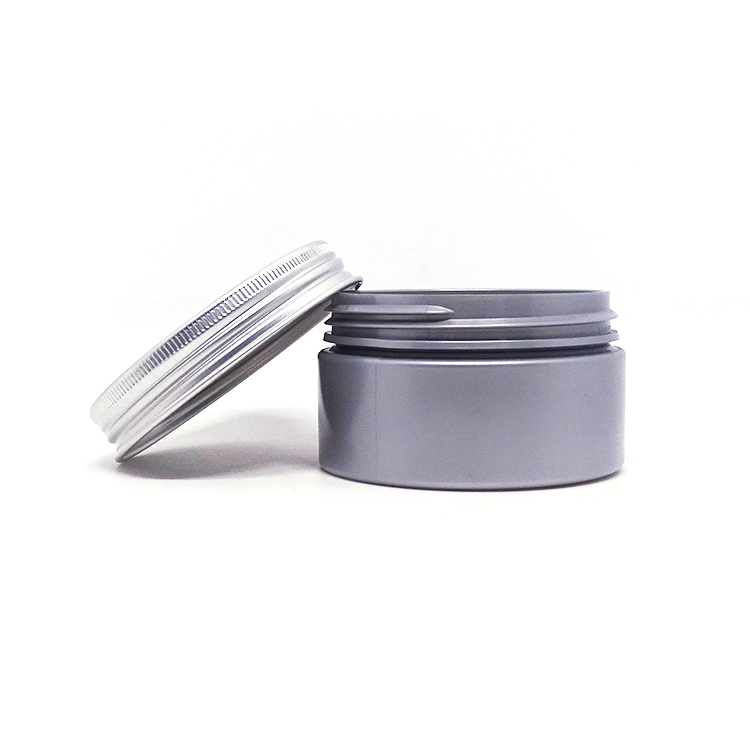100ml custom hair wax gel butter container warm gray cosmetic plastic empty pet jar with silver aluminium lids