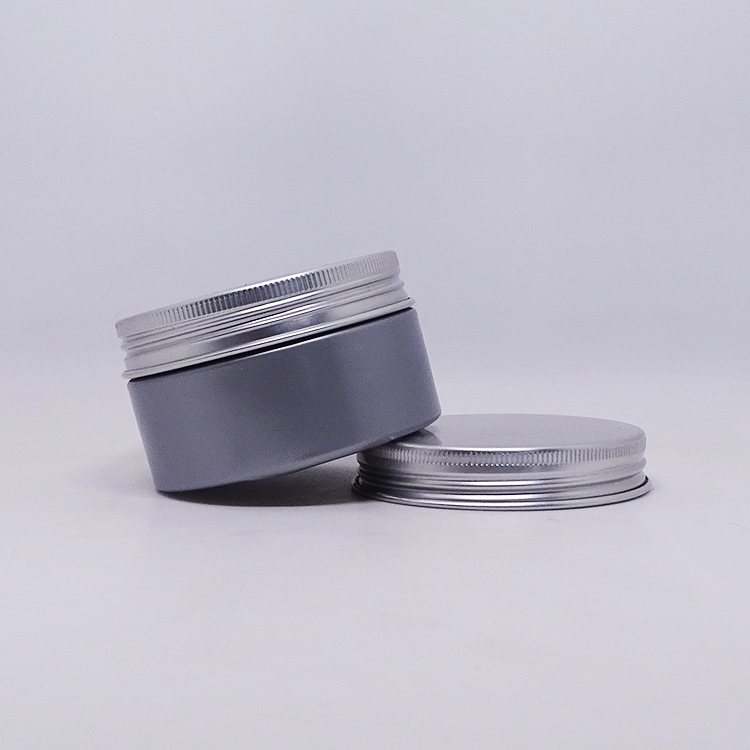 100ml custom hair wax gel butter container warm gray cosmetic plastic empty pet jar with silver aluminium lids