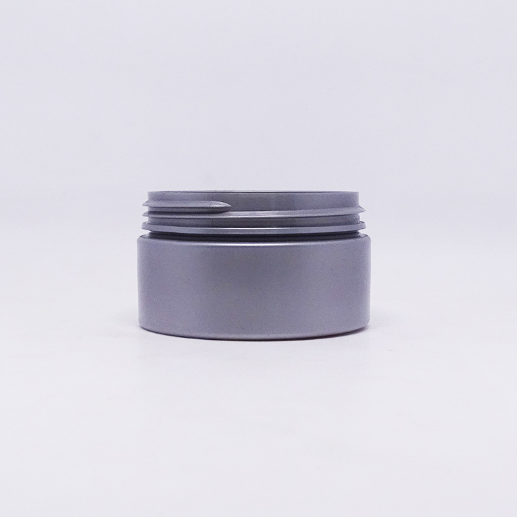 100ml custom hair wax gel butter container warm gray cosmetic plastic empty pet jar with silver aluminium lids