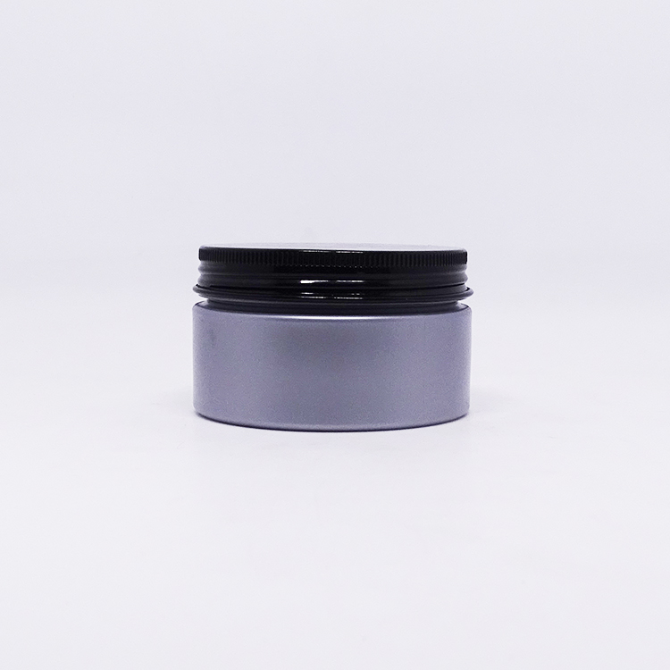 100ml custom hair wax gel butter container warm gray cosmetic plastic empty pet jar with silver aluminium lids