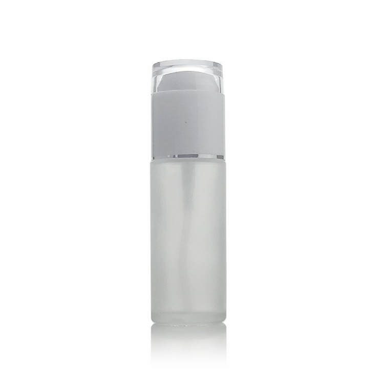 100ml cylinder clear petg cream bottle with 20/410 white cream pump