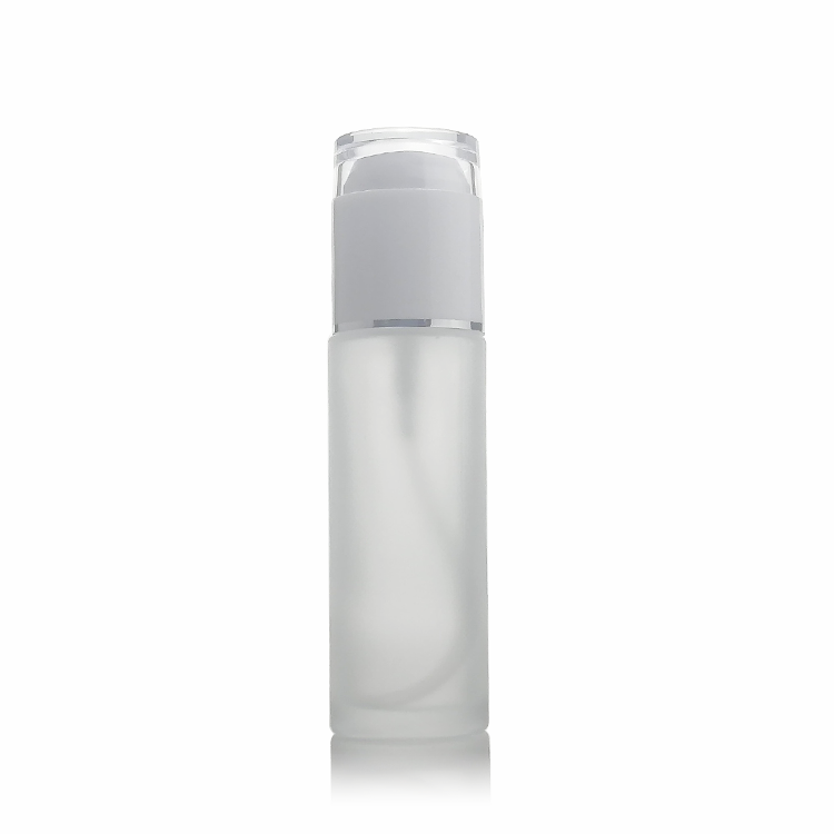 100ml cylinder clear petg cream bottle with 20/410 white cream pump