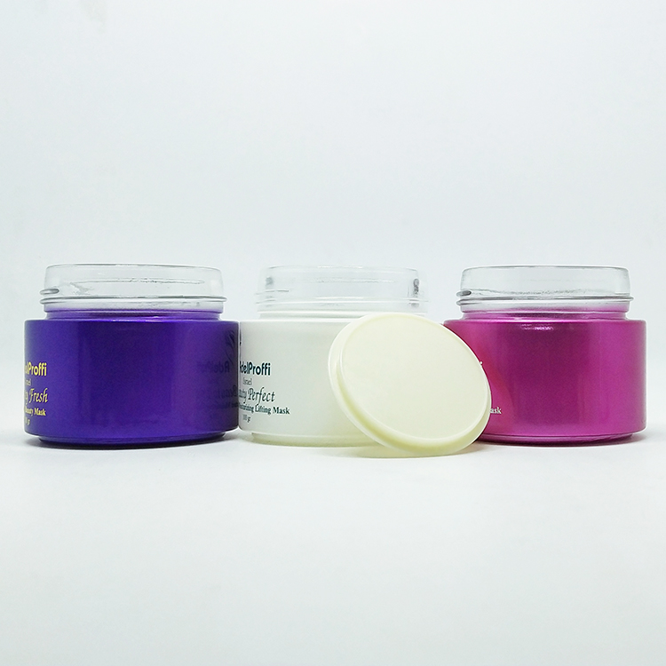 100ml empty glass jar skincare cream usage purple colorful cosmetic glass jar with screw top 100ml